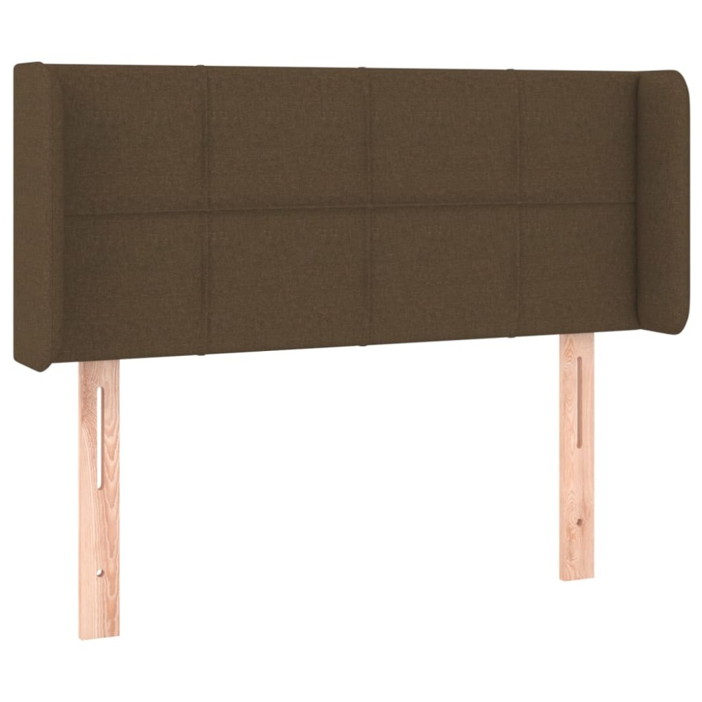 vidaXL Tăblie de pat cu aripioare maro închis 103x16x78/88 cm textil