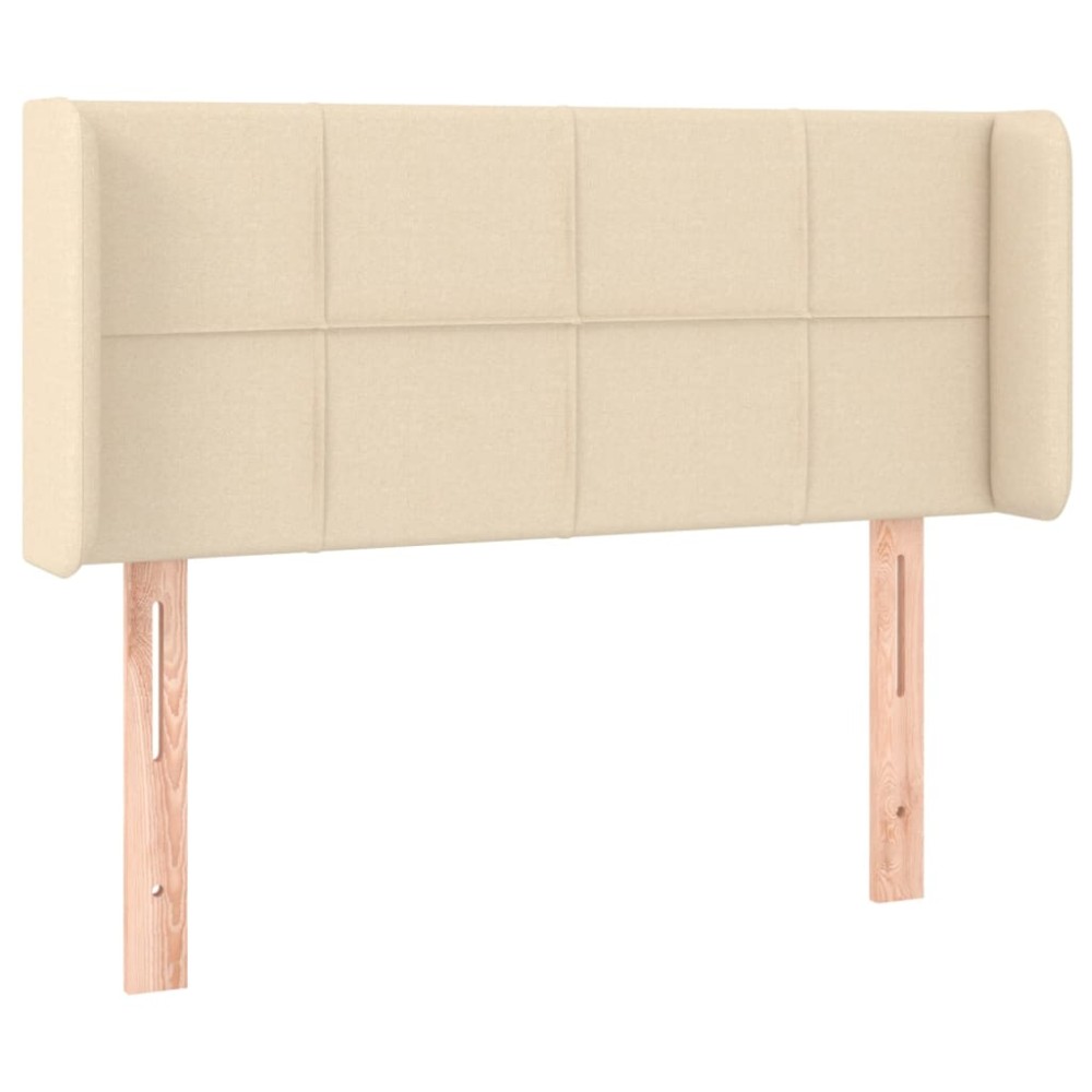 vidaXL Tăblie de pat cu aripioare crem 103x16x78/88 cm textil