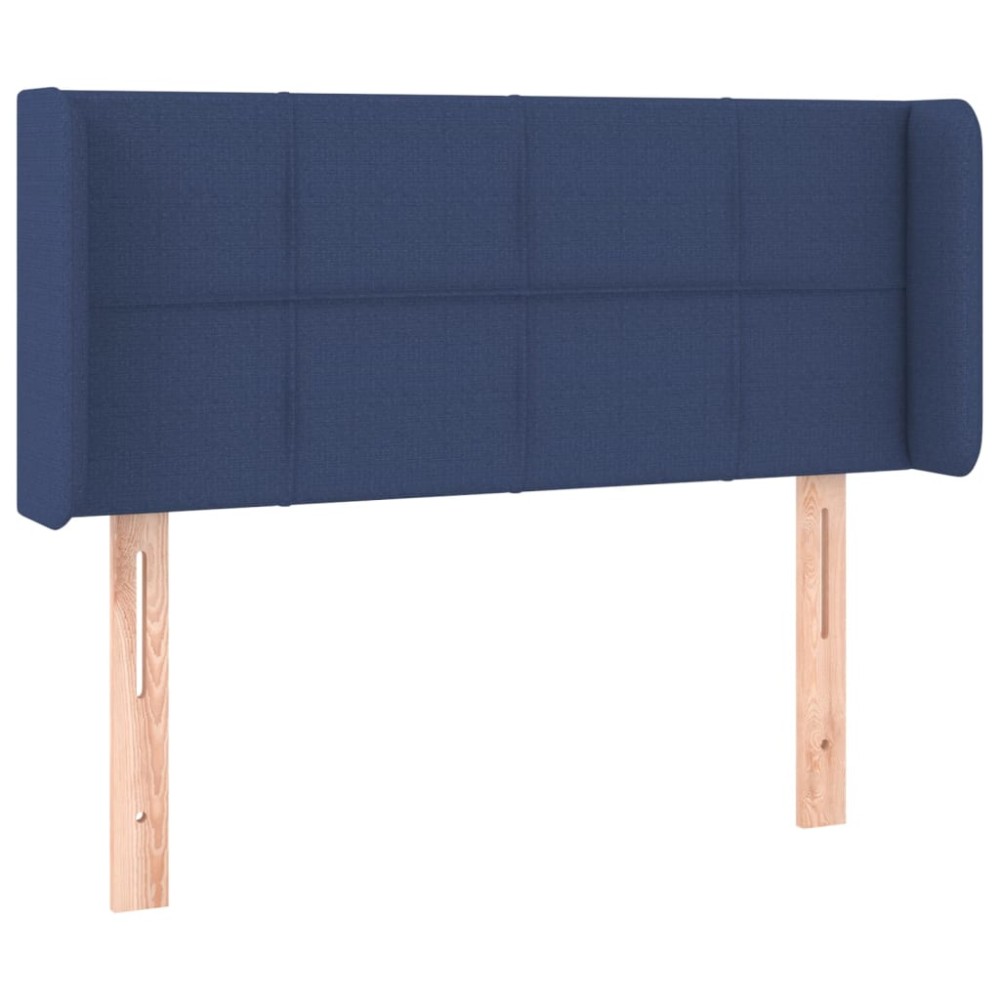 vidaXL Tăblie de pat cu aripioare albastru 103x16x78/88 cm textil