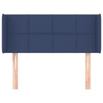 vidaXL Tăblie de pat cu aripioare albastru 103x16x78/88 cm textil