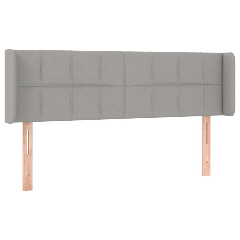 vidaXL Tăblie de pat cu aripioare gri deschis 147x16x78/88 cm textil