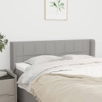 vidaXL Tăblie de pat cu aripioare gri deschis 147x16x78/88 cm textil vidaXL Tăblie de pat cu aripioare gri deschis 147x16x78/88 cm textil