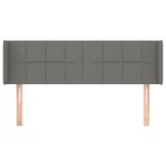 vidaXL Tăblie de pat cu aripioare gri închis 147x16x78/88 cm textil