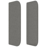 vidaXL Tăblie de pat cu aripioare gri închis 147x16x78/88 cm textil