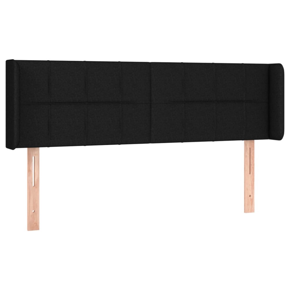 vidaXL Tăblie de pat cu aripioare negru 147x16x78/88 cm textil