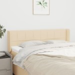 vidaXL Tăblie de pat cu aripioare crem 147x16x78/88 cm textil vidaXL Tăblie de pat cu aripioare crem 147x16x78/88 cm textil