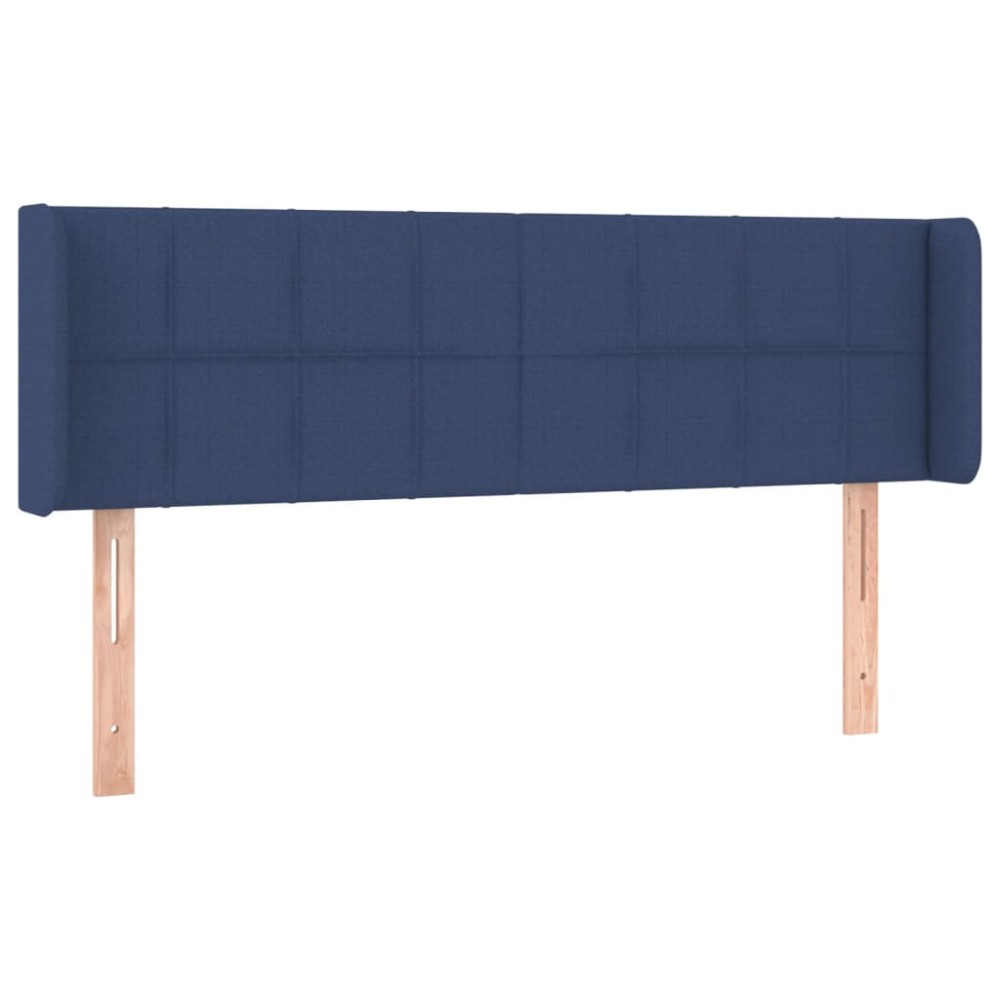 vidaXL Tăblie de pat cu aripioare, albastru, 147x16x78/88 cm textil