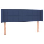 vidaXL Tăblie de pat cu aripioare, albastru, 147x16x78/88 cm textil