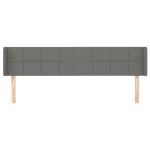 vidaXL Tăblie de pat cu aripioare gri închis 163x16x78/88 cm textil vidaXL Tăblie de pat cu aripioare gri închis 163x16x78/88 cm textil