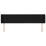 vidaXL Tăblie de pat cu aripioare negru 163x16x78/88 cm textil