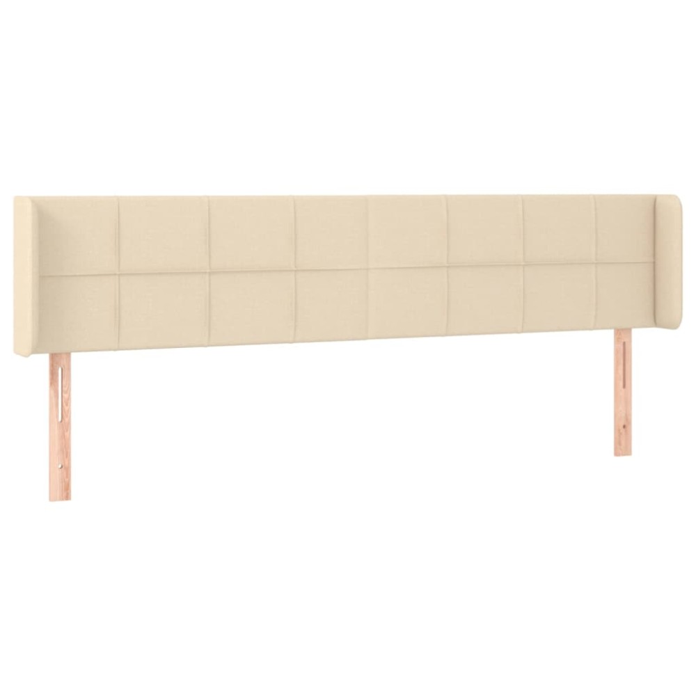 vidaXL Tăblie de pat cu aripioare crem 163x16x78/88 cm textil
