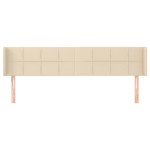 vidaXL Tăblie de pat cu aripioare crem 163x16x78/88 cm textil
