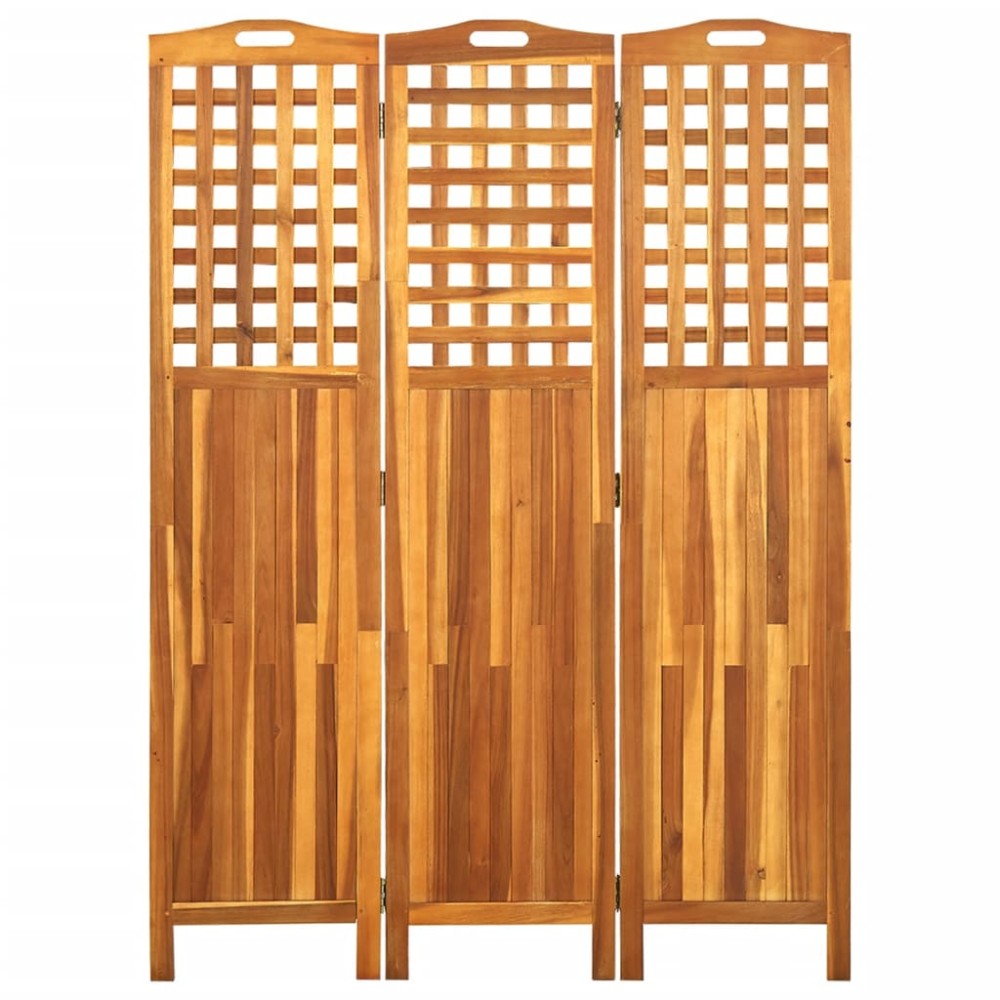 vidaXL Paravan de cameră cu 3 panouri, 121x2x170 cm, lemn masiv acacia
