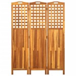 vidaXL Paravan de cameră cu 3 panouri, 121x2x170 cm, lemn masiv acacia vidaXL Paravan de cameră cu 3 panouri, 121x2x170 cm, lemn masiv acacia