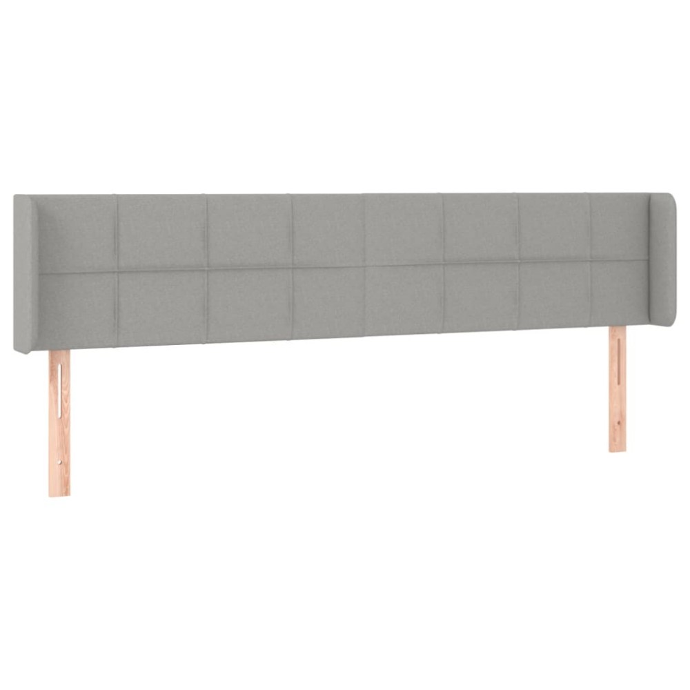 vidaXL Tăblie de pat cu aripioare gri deschis 183x16x78/88 cm textil
