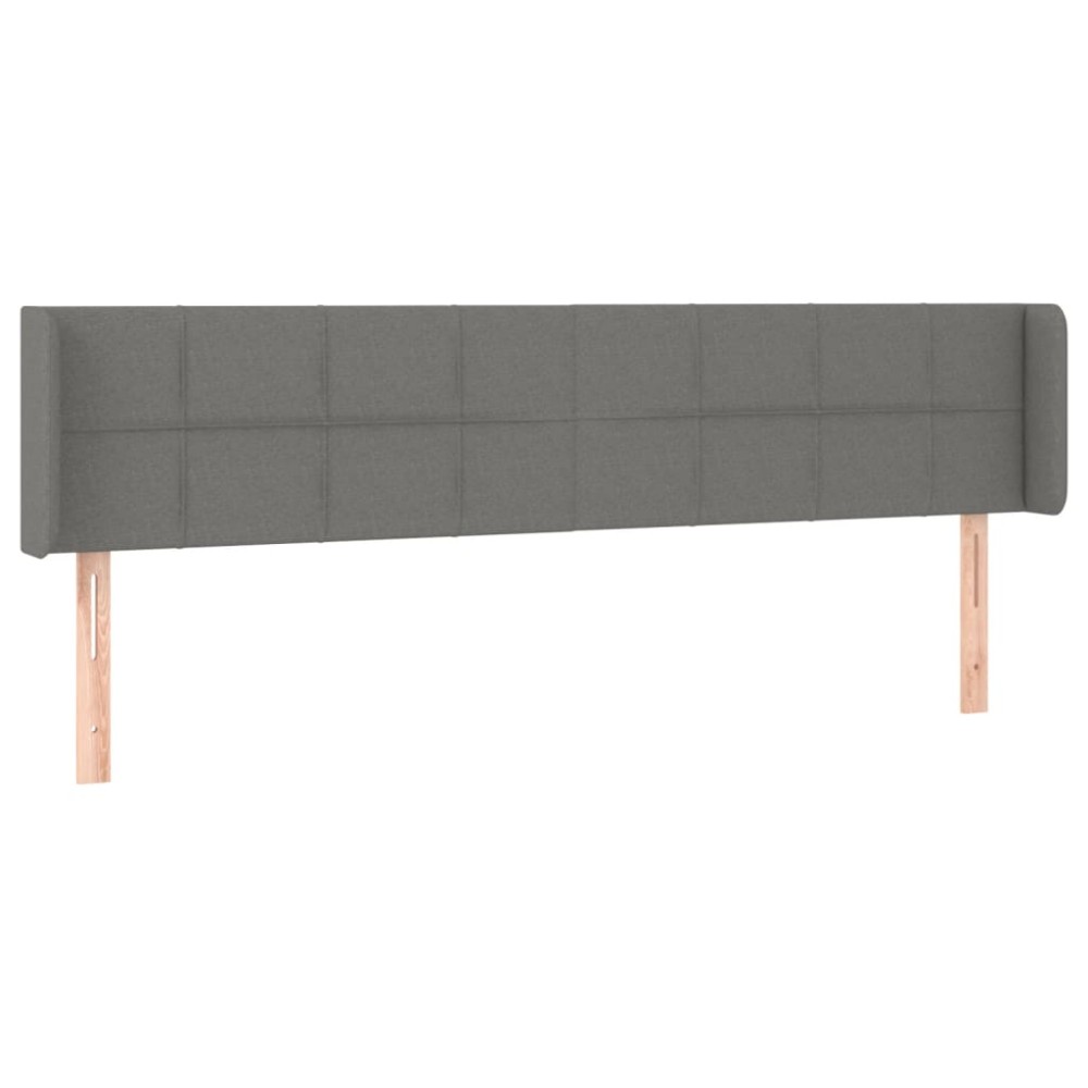 vidaXL Tăblie de pat cu aripioare gri închis 183x16x78/88 cm textil