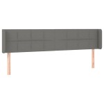 vidaXL Tăblie de pat cu aripioare gri închis 183x16x78/88 cm textil vidaXL Tăblie de pat cu aripioare gri închis 183x16x78/88 cm textil