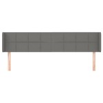 vidaXL Tăblie de pat cu aripioare gri închis 183x16x78/88 cm textil vidaXL Tăblie de pat cu aripioare gri închis 183x16x78/88 cm textil