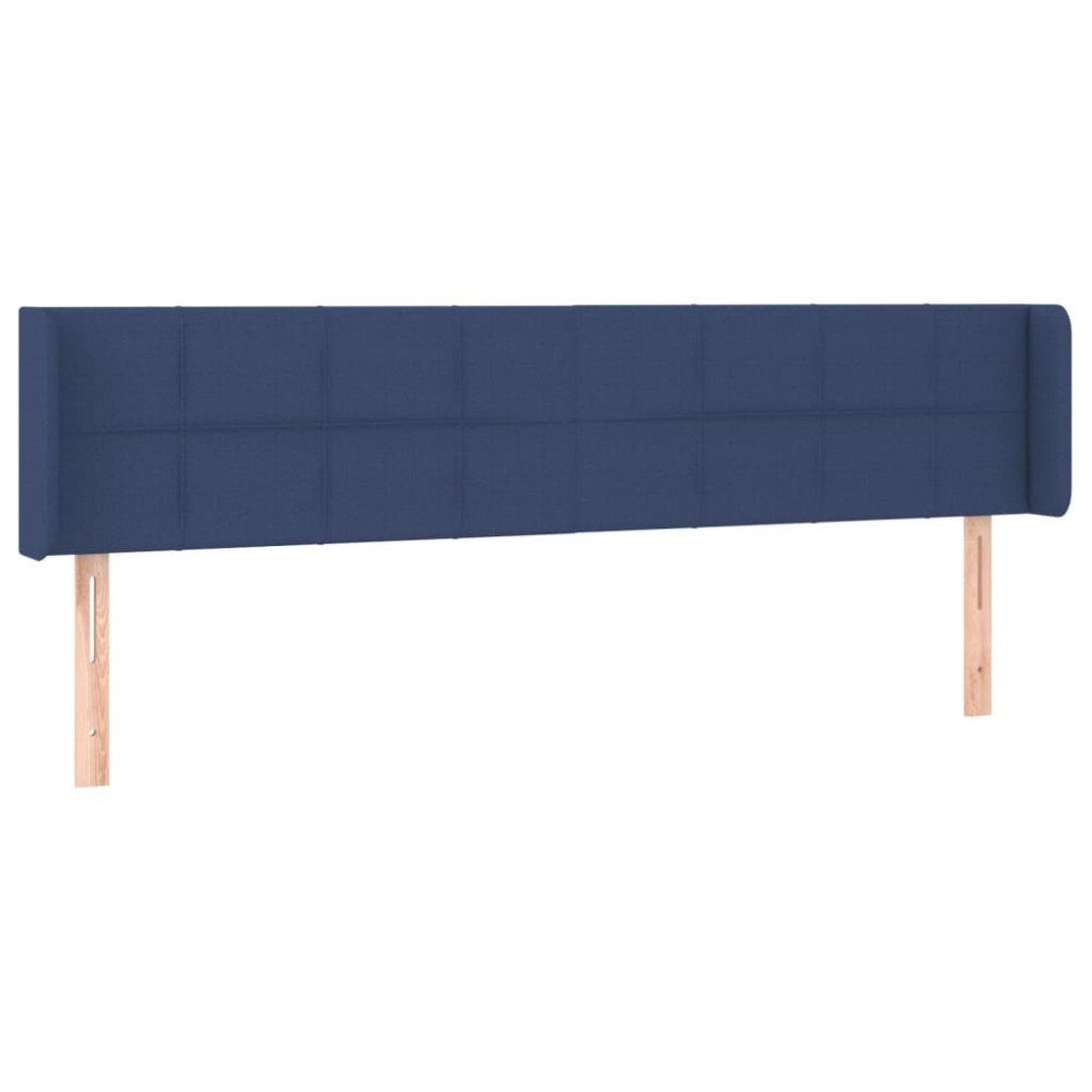 vidaXL Tăblie de pat cu aripioare, albastru, 183x16x78/88 cm textil