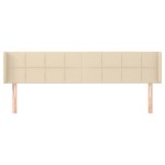 vidaXL Tăblie de pat cu aripioare, crem, 203x16x78/88 cm textil