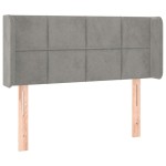 vidaXL Tăblie de pat cu aripioare gri deschis 83x16x78/88 cm catifea
