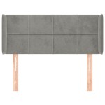 vidaXL Tăblie de pat cu aripioare gri deschis 83x16x78/88 cm catifea
