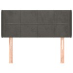 vidaXL Tăblie de pat cu aripioare gri închis 83x16x78/88 cm catifea vidaXL Tăblie de pat cu aripioare gri închis 83x16x78/88 cm catifea