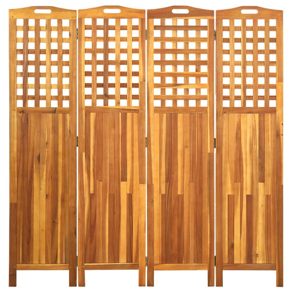 vidaXL Paravan de cameră cu 4 panouri, 161x2x170 cm, lemn masiv acacia