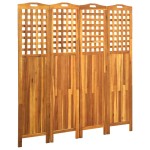 vidaXL Paravan de cameră cu 4 panouri, 161x2x170 cm, lemn masiv acacia vidaXL Paravan de cameră cu 4 panouri, 161x2x170 cm, lemn masiv acacia