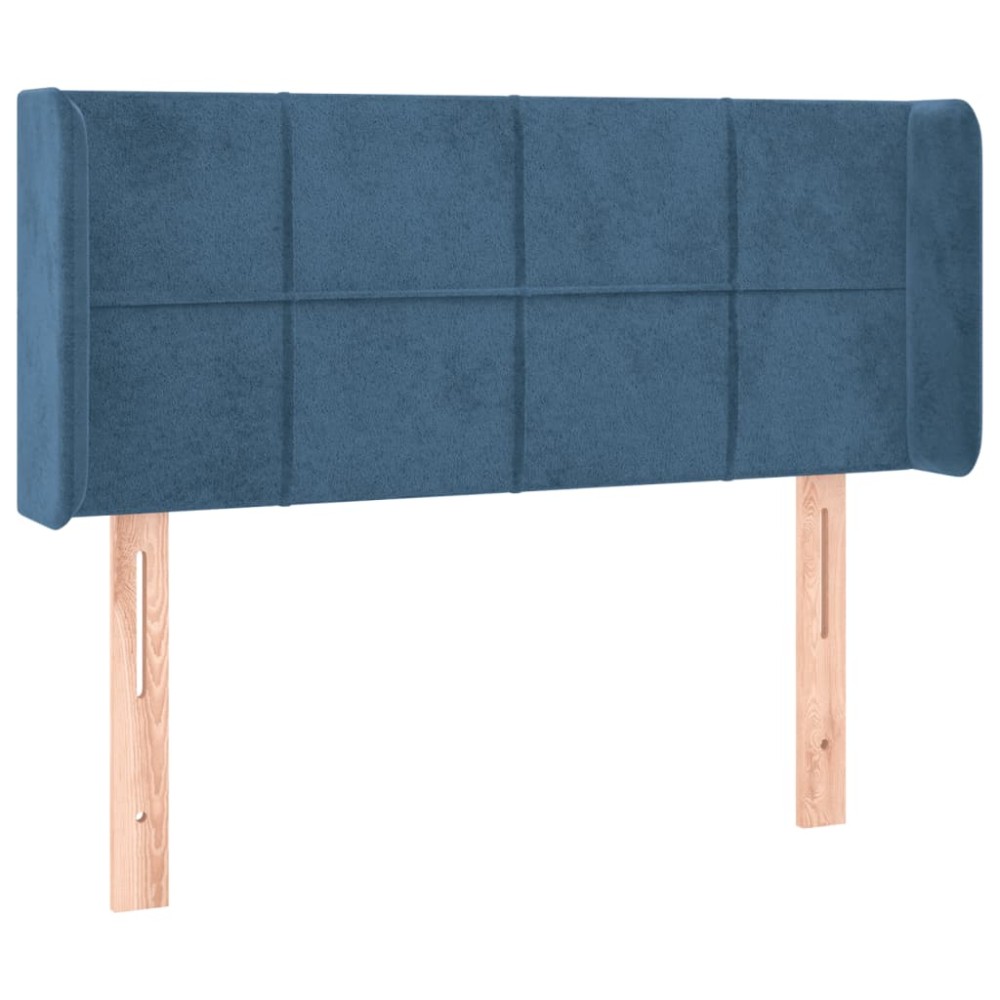 vidaXL Tăblie pat cu aripioare albastru închis 83x16x78/88 cm catifea