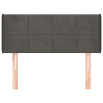 vidaXL Tăblie de pat cu aripioare gri închis 93x16x78/88 cm catifea