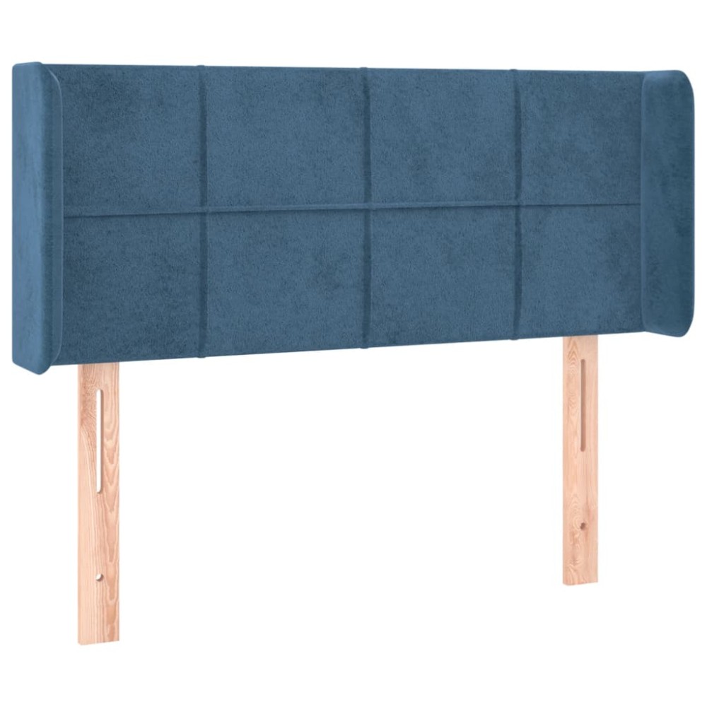 vidaXL Tăblie pat cu aripioare albastru închis 93x16x78/88 cm catifea