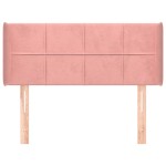 vidaXL Tăblie de pat cu aripioare roz 93x16x78/88 cm catifea
