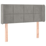 vidaXL Tăblie de pat cu aripioare gri deschis 103x16x78/88 cm catifea