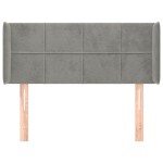 vidaXL Tăblie de pat cu aripioare gri deschis 103x16x78/88 cm catifea