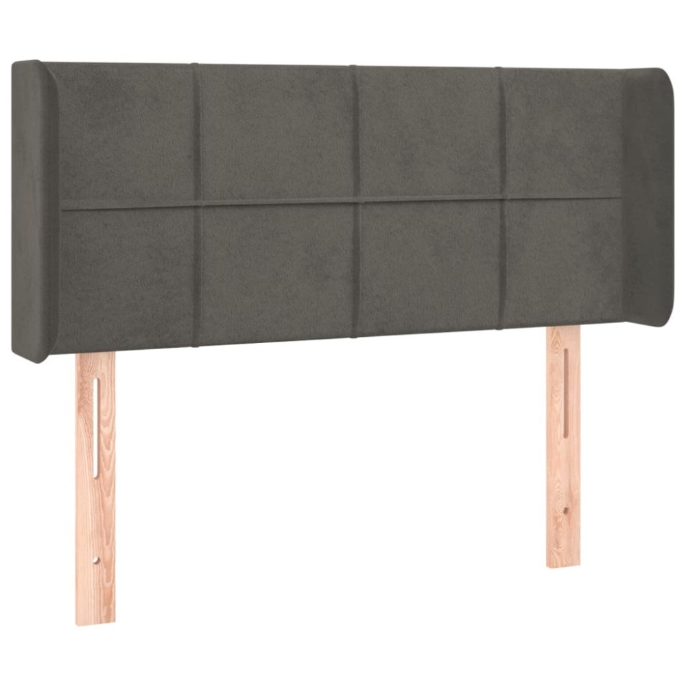 vidaXL Tăblie de pat cu aripioare gri închis 103x16x78/88 cm catifea
