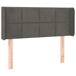 vidaXL Tăblie de pat cu aripioare gri închis 103x16x78/88 cm catifea