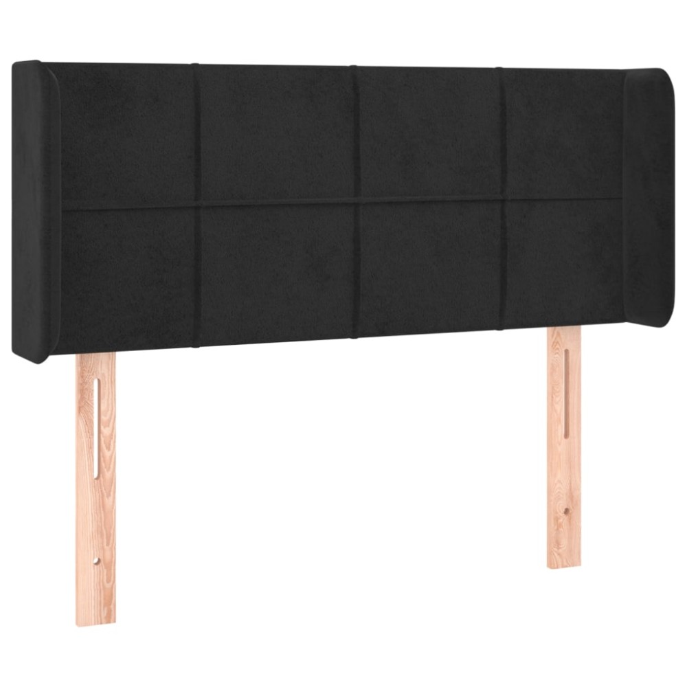 vidaXL Tăblie de pat cu aripioare negru 103x16x78/88 cm catifea