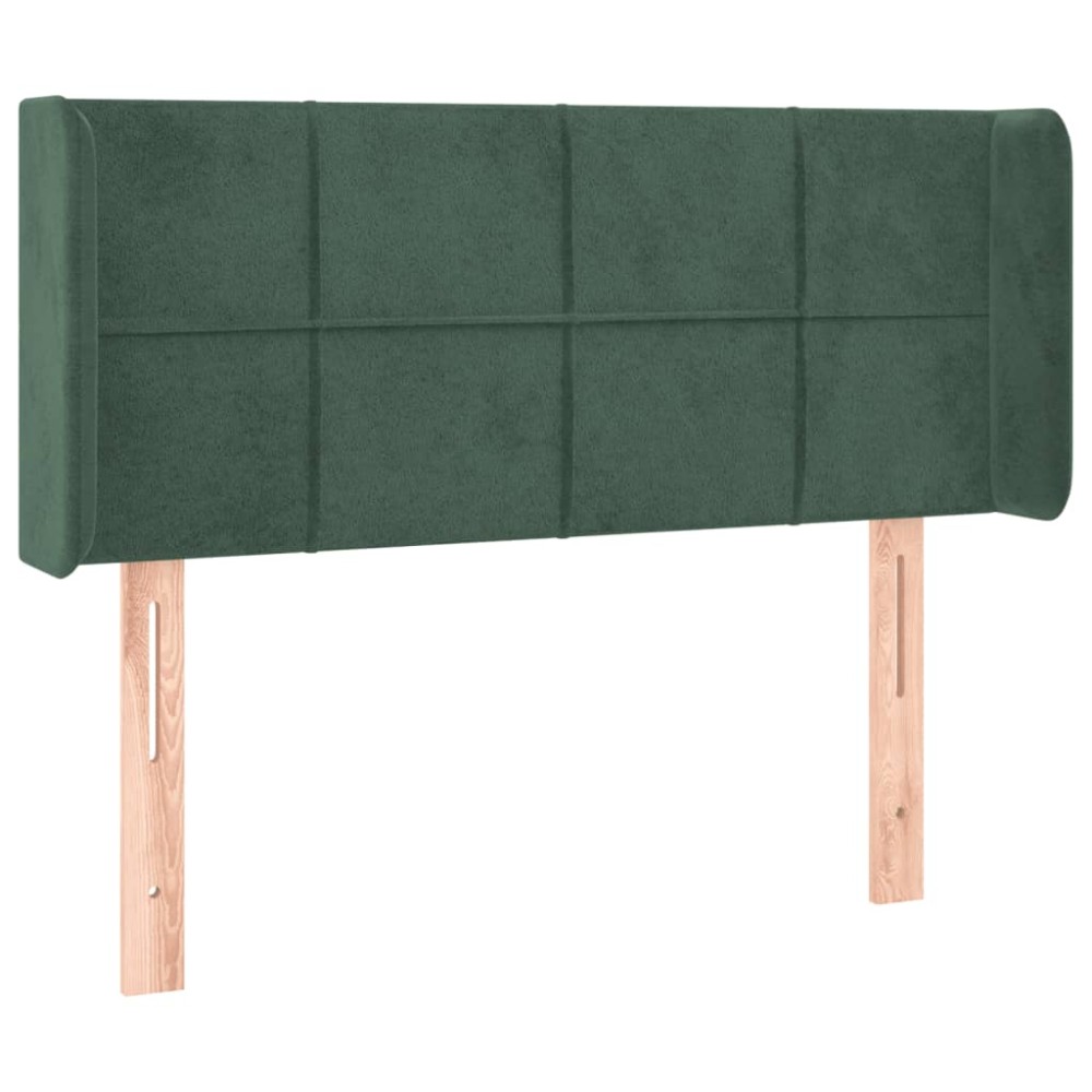 vidaXL Tăblie de pat cu aripioare verde închis 103x16x78/88 cm catifea