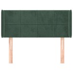 vidaXL Tăblie de pat cu aripioare verde închis 103x16x78/88 cm catifea