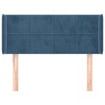 vidaXL Tăblie pat cu aripioare albastru închis 103x16x78/88 cm catifea