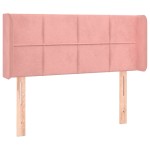 vidaXL Tăblie de pat cu aripioare roz 103x16x78/88 cm catifea