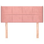 vidaXL Tăblie de pat cu aripioare roz 103x16x78/88 cm catifea
