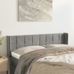 vidaXL Tăblie de pat cu aripioare gri deschis 147x16x78/88 cm catifea vidaXL Tăblie de pat cu aripioare gri deschis 147x16x78/88 cm catifea