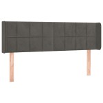vidaXL Tăblie de pat cu aripioare gri închis 147x16x78/88 cm catifea