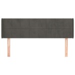 vidaXL Tăblie de pat cu aripioare gri închis 147x16x78/88 cm catifea