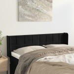 vidaXL Tăblie de pat cu aripioare negru 147x16x78/88 cm catifea