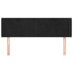 vidaXL Tăblie de pat cu aripioare negru 147x16x78/88 cm catifea