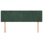 vidaXL Tăblie de pat cu aripioare verde închis 147x16x78/88 cm catifea
