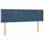 vidaXL Tăblie pat cu aripioare albastru închis 147x16x78/88 cm catifea